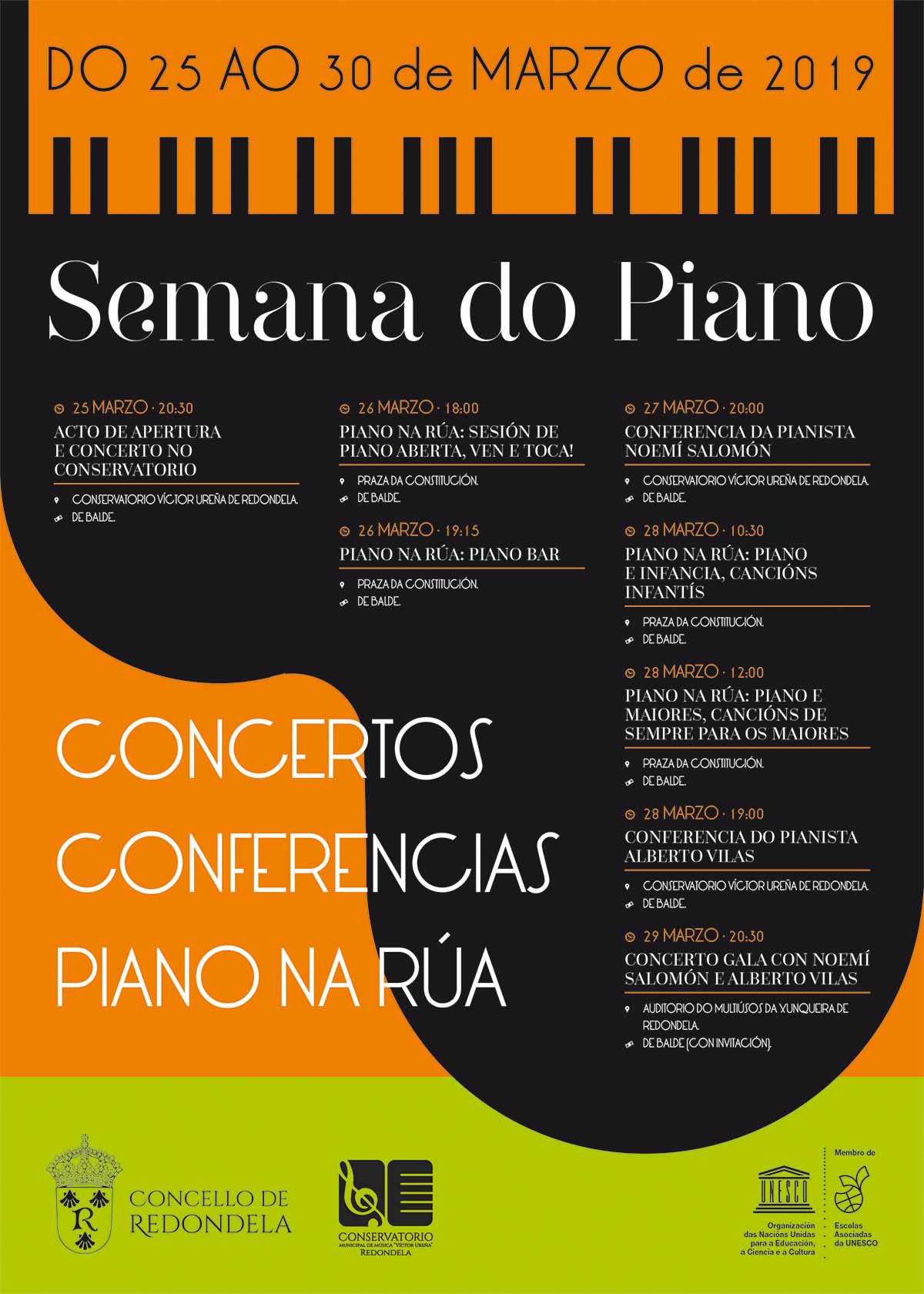 Semana do Piano Redondela 2019 Diseño Publicidad Marketing Evento Cultura Cartel música pontevedra
